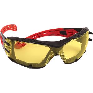 Dynamic™ Volcano Plus™ Rimless Safety Glasses - Meets/Exceeds CSA Z94.3/ANSI Z87+, Amber, Clear, Mirror, Smoke, Anti-Fog/Anti-Scratch/Anti-Static, Red & Black