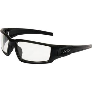 Uvex® Hypershock™ Safety Glasses - ANSI Z87+, Clear, Grey, Anti-Fog, Matte Black