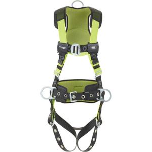 Miller® H500 Construction Comfort Full Body Harness - Work Positioning/Ladder Climbing/Descent Control/Fall Arrest, ADLP, 420 lbs., Small/Medium, Universal, 2X-Large, Back - Front - Side, Tongue Buckle