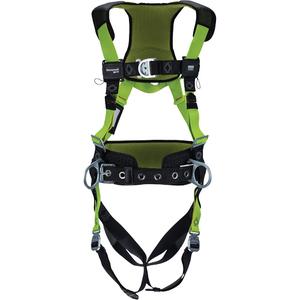 Miller® H500 Construction Comfort Full Body Harness - Work Positioning/Ladder Climbing/Descent Control/Fall Arrest, ADLP, 420 lbs., Small/Medium, Universal, 2X-Large, Back - Front - Side, Quick-Connect