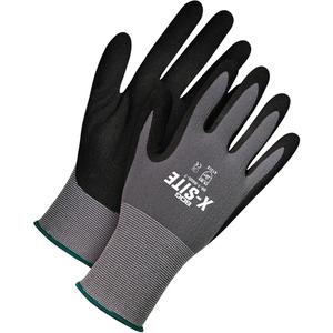 X-Site™ Lightweight Coated Gloves - 10, 8, 7, 11, 12, 9, 5, 6, 15, Nylon/Lycra®, Nitrile, Dipped Palm, Unlined, Grey