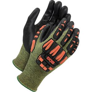 Arc Tek™ Arc & Impact Resistant Gloves - 10, 7, 9, 11, 12, 8, Knit Wrist, Bi-Polymer, Green, A4, Level 2