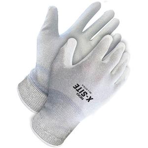 X-Site™ Anti-Static Coated Gloves - 10, 8, 9, 11, 6, 7, 15, Nylon/Copper, Polyurethane, Dipped Palm, Unlined, White