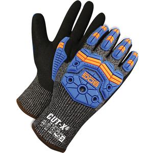 Cut-X™ Cut & Impact Resistant Gloves - 10, 9, 7, 11, 6, 8, HPPE, Nitrile, Dipped Palm, ASTM ANSI Level A6, ANSI/ISEA 105 Level 5, Unrated, ANSI/ISEA 105 Level 4, Unrated, Level 2