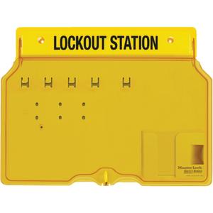 Trilingual Covered Lock Station - Not Included, None, 4, Yellow, 12-1/4", 16", 1-3/4"