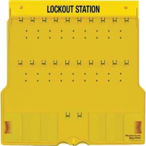 Trilingual Covered Lock Station - Not Included, None, 20, Yellow, 22", 22", 1-3/4"
