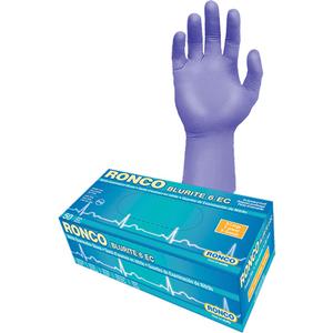 Blurite 6 EC Extended Cuff Examination Gloves - Large, Small, Medium, X-Large, Nitrile, 12", 6-mil, Untextured, Purple, Powder-Free, None, Class 2