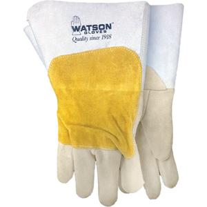 Mad Cow Welding Gloves - Large, Small, Medium, Unlined, Grain Cowhide, Gauntlet, Straight