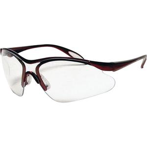 Miranda™ Safety Glasses - Meets/Exceeds CSA Z94.3, Clear, Blue Mirror, Indoor/Outdoor, Anti-Scratch, Burgundy
