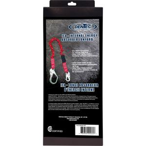 ShockSorb™ Internal Shock Lanyard - 6', Meets/Exceeds CSA-Z259.11, 132 lbs., 255 lbs., Snap Hook, Snap Hook, Polyester, Tubular Core, 1, Retail Box