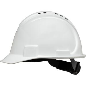 North® Short Brim Hardhat - Ratchet, White, Yellow, Vented, Meets/Exceeds CSA Type 1/ANSI Type I, Meets/Exceeds CSA Class C/ANSI Class C