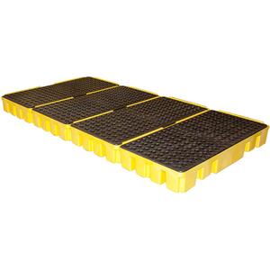 Low Profile Spill Pallet - 96", 49", 6.5", 102 US gal., 12000 lbs., 8, EPA, SPCC, UFC, NPDES, Black & Yellow