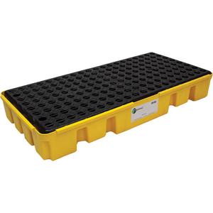 Low Profile Spill Pallet - 49", 24", 6.5", 25.5 US gal., 3000 lbs., 2, EPA, SPCC, NPDES, Black & Yellow