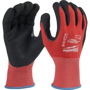 Dipped Cut-Resistant Gloves - Medium, Large, 15, Nylon/Lycra®, Nitrile, Dipped Palm, ASTM ANSI Level A2, EN 388 Level 4, EN 388 Level 4, EN 388 Level 2, Unrated