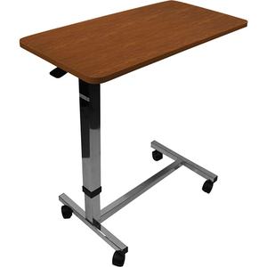 Adjustable Rolling Overbed Table - 30-1/4" L x 17" W, 30" -  47", 22 lbs., 1 Year
