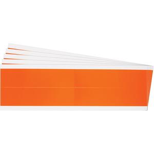 Conduit & Voltage Labels - Vinyl/Cloth, 1-1/8", 4-1/8", Adhesive, Blank, Electrical, Repositionable Rubber, Semi-Gloss, Black on Orange, Rectangle