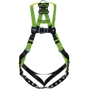 Miller® H500 Industry Standard Full Body Harness - Ladder Climbing/Descent Control/Fall Arrest, ADL, 420 lbs., Small/Medium, Universal, Back - Front, Tongue Buckle, Pass-Through/Mating