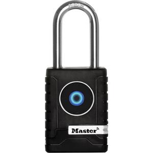 Outdoor Padlock - Bluetooth, 2-7/32", 11/32", 2", 15/16", Thermoplastic, Boron Steel, Black, No Key, CR2
