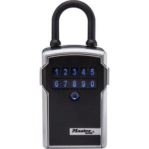 Portable Lock Box - 3-1/4", 13/32", 1-13/32", 1-13/16", Plastic, Black/Silver, No Key, Bluetooth, CR123A