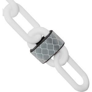 100' Reflective Plastic Chain Barrier - White