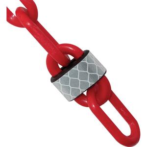 100' Reflective Plastic Chain Barrier - Red