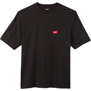 Heavy-Duty Pocket T-Shirt - Poly-Cotton, Small, Medium, Large, 2X-Large, 3X-Large, Black, Men's
