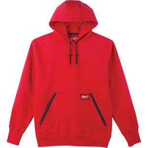 Heavy-Duty Pullover Hoodie - Poly-Cotton, Small, Red, Men's