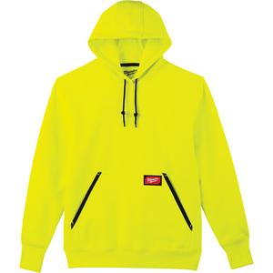 Heavy-Duty High Visibility Pullover Hoodie - Poly-Cotton, Small, Medium, Large, X-Large, 2X-Large, 3X-Large, High Visibility Yellow, Men's