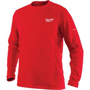 Workskin™ Long Sleeve Shirt - Polyester, Small, Medium, Large, X-Large, 2X-Large, 3X-Large, Red, Men's, Long sleeve