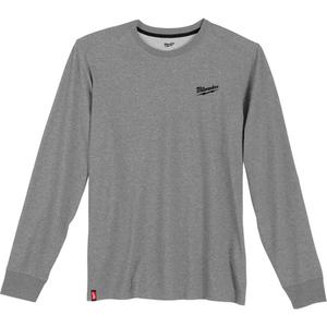 Hybrid Work Tee Shirt - Poly-Cotton, Small, Medium, Large, X-Large, 2X-Large, 3X-Large, Grey, Men's, Long sleeve