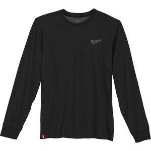 Hybrid Work Tee Shirt - Poly-Cotton, Small, Medium, Large, X-Large, 2X-Large, 3X-Large, Black, Men's, Long sleeve