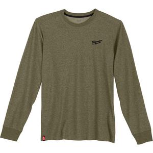 Hybrid Work Tee Shirt - Poly-Cotton, Small, Medium, Large, X-Large, 2X-Large, 3X-Large, Green, Men's, Long sleeve