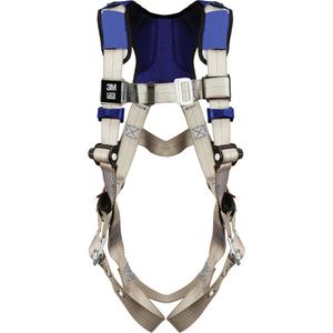 ExoFit™ X100 Comfort Vest Safety Harness - Fall Arrest, A, 310 lbs., Small, Medium, Large, X-Large, 2X-Large, Back, Tongue Buckle, Pass-Through/Mating, Grey