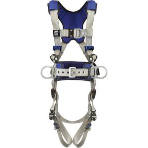 ExoFit™ X100 Comfort Construction Safety Harness - Work Positioning/Ladder Climbing/Fall Arrest, ALP, 310 lbs., Small, Medium, Large, X-Large, Back - Front - Side, Quick-Connect, Quick-Connect, Grey