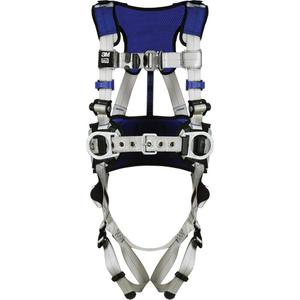 ExoFit™ X100 Comfort Construction Safety Harness - Work Positioning/Fall Arrest, AP, 310 lbs., Small, Medium, Large, X-Large, 2X-Large, Back - Side, Quick-Connect, Quick-Connect, Grey