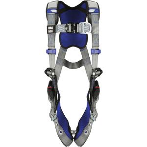 ExoFit™ X200 Comfort Vest Safety Harness - Ladder Climbing/Fall Arrest, AL, 310 lbs., Small, Medium, Large, X-Large, Back - Front, Tongue Buckle, Quick-Connect, Grey