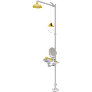 Combination Emergency Shower & Eyewash Station - Pedestal, Galvanized Schedule 80, 20 GPM