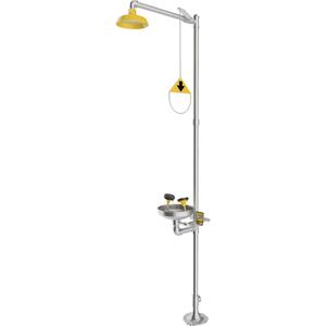 Combination Emergency Shower & Eyewash Station - Pedestal, Galvanized Schedule 80, 20 GPM