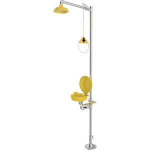 Combination Emergency Shower & Eyewash Station - Pedestal, Galvanized Schedule 80, 20 GPM