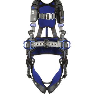 ExoFit™ X300 Comfort Construction Safety Harness - Work Positioning/Fall Arrest, AP, 310 lbs., Small, Medium, Large, X-Large, 2X-Large, Back - Side, Tongue Buckle, Quick-Connect, Grey