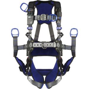 ExoFit™ X300 Comfort Oil & Gas Safety Harness - Ladder Climbing/Fall Arrest, AL, 310 lbs., Small, Medium, Large, X-Large, 2X-Large, Back - Front, Tongue Buckle, Quick-Connect, Grey