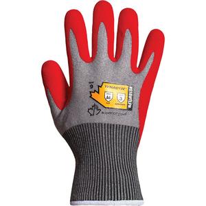 Waterproof Cut-Resistant Gloves - 10, 6, 7, 8, 9, 11, 12, 18, TenActiv™, Foam Nitrile, Dipped Palm, ASTM ANSI Level A4, ANSI/ISEA 105 Level 3, Unrated, ANSI/ISEA 105 Level 4, Unrated, Grey & Red, Knit