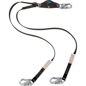 Anti-Corrosion Energy Absorbing Lanyard - 6', 150 lbs., 310 lbs., Snap Hook, Snap Hook, Polyester, Pack, 2