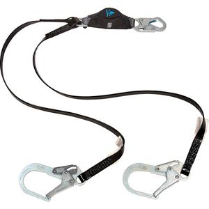 Anti-Corrosion Energy Absorbing Lanyard - 6', 150 lbs., 310 lbs., Snap Hook, Rebar Hook, Polyester, Pack, 2