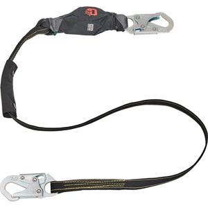 Anti-Corrosion Energy Absorbing Lanyard - 6', 150 lbs., 310 lbs., Snap Hook, Rebar Hook, Polyester, Pack, 1