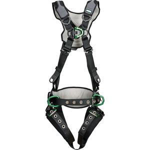 V-Flex™ Construction Harness - Work Positioning/Ladder Climbing/Fall Arrest, ALP, 150 lbs., X-Small, 2X-Large, Universal, X-Large, Back - Front - Side, Tongue Buckle