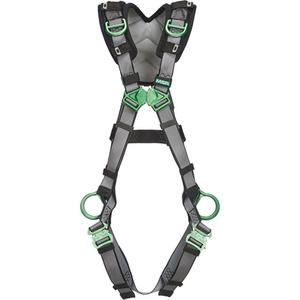 V-Fit™ Safety Harness - Work Positioning/Fall Arrest/Evacuation/Retrieval, AEP, 150 lbs., X-Small, Universal, X-Large, Back - Shoulder - Side, Quick-Connect