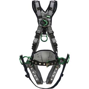 V-Fit™ Derrick Harness - Work Positioning/Ladder Climbing/Fall Arrest, ALP, 400 lbs., X-Small, 2X-Large, Universal, X-Large, Back - Front - Side, Tongue Buckle