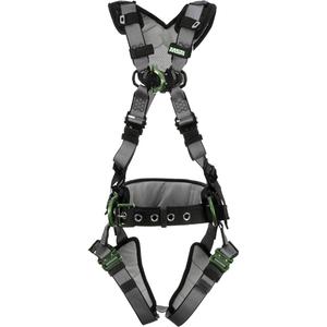 V-Fit™ Construction Harness - Work Positioning/Ladder Climbing/Fall Arrest, ALP, 400 lbs., X-Small, X-Large, 2X-Large, Back - Front - Side, Quick-Connect