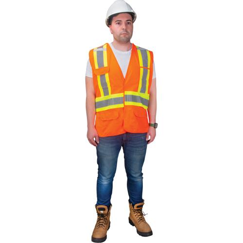CSA-Compliant High-Visibility Surveyor Vest - High Visibility Orange, Yellow & Silver, Medium, Large, X-Large, 2X-Large, Polyester, Meets/Exceeds CSA Z96 Class 2 - Level 2, 1 Year Limited - Image 3